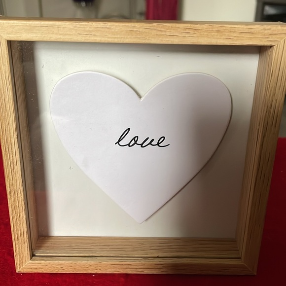 Love Tabletop Frame Sign-Lightwood-5.7x 5.7x 1.1- Sturdy Glass-Shadow Box Style - Picture 2 of 5